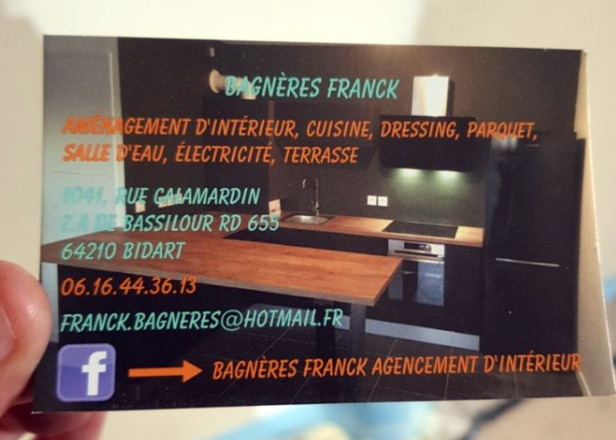 Carte de visite Bagnères Franck