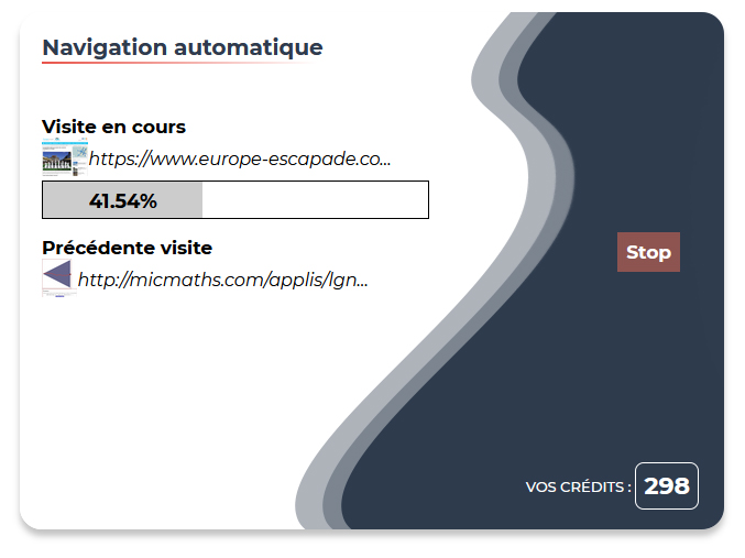 Navigation automatique sur free Web Traffic
