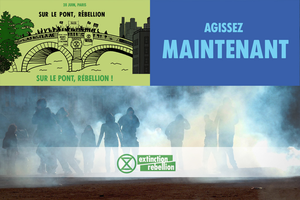Extinction rebellion sur le pont Sully Extinction rebellion sur le pont Sully