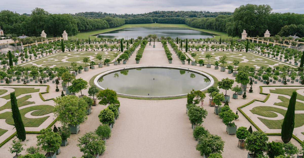 View of the Palace of Versailles hosting international business leaders during a major economic summit