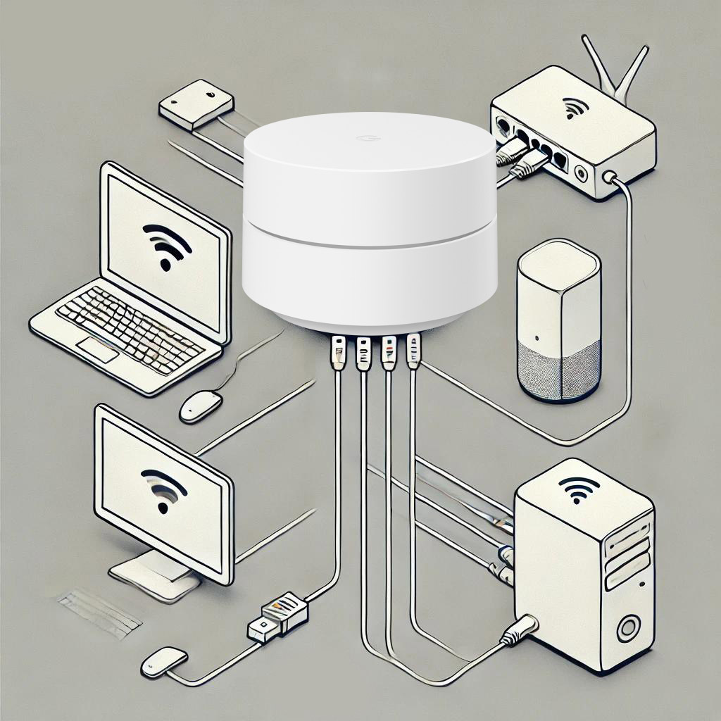 Google WiFi red mallada conectada a la red LAN local