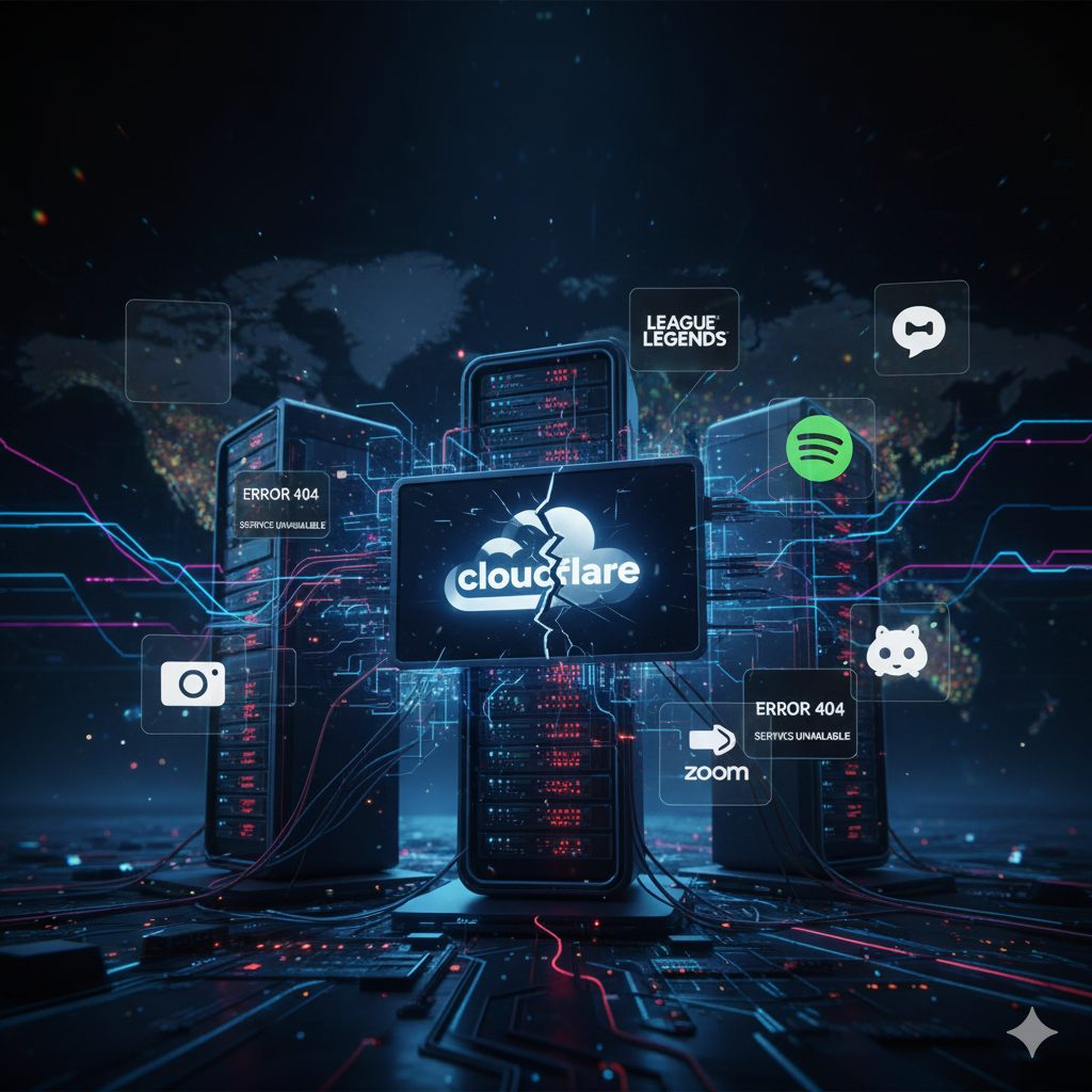 Cloudflare障害でChatGPTやSpotifyなど主要サービスが世界規模で停止した様子
